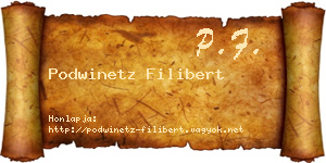 Podwinetz Filibert névjegykártya